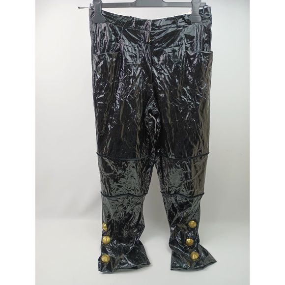 Daniele Carlotta Women's Black Patent Pants Size 42 IT Medium - Picture 5 of 7